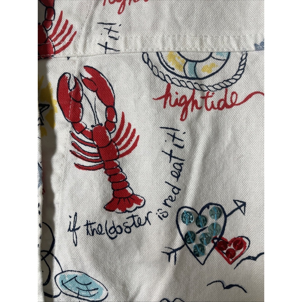 Vintage GRAFF Cropped Embellished Jacket Nautical Coastal Doodle Print Women's S - Picture 5 of 15